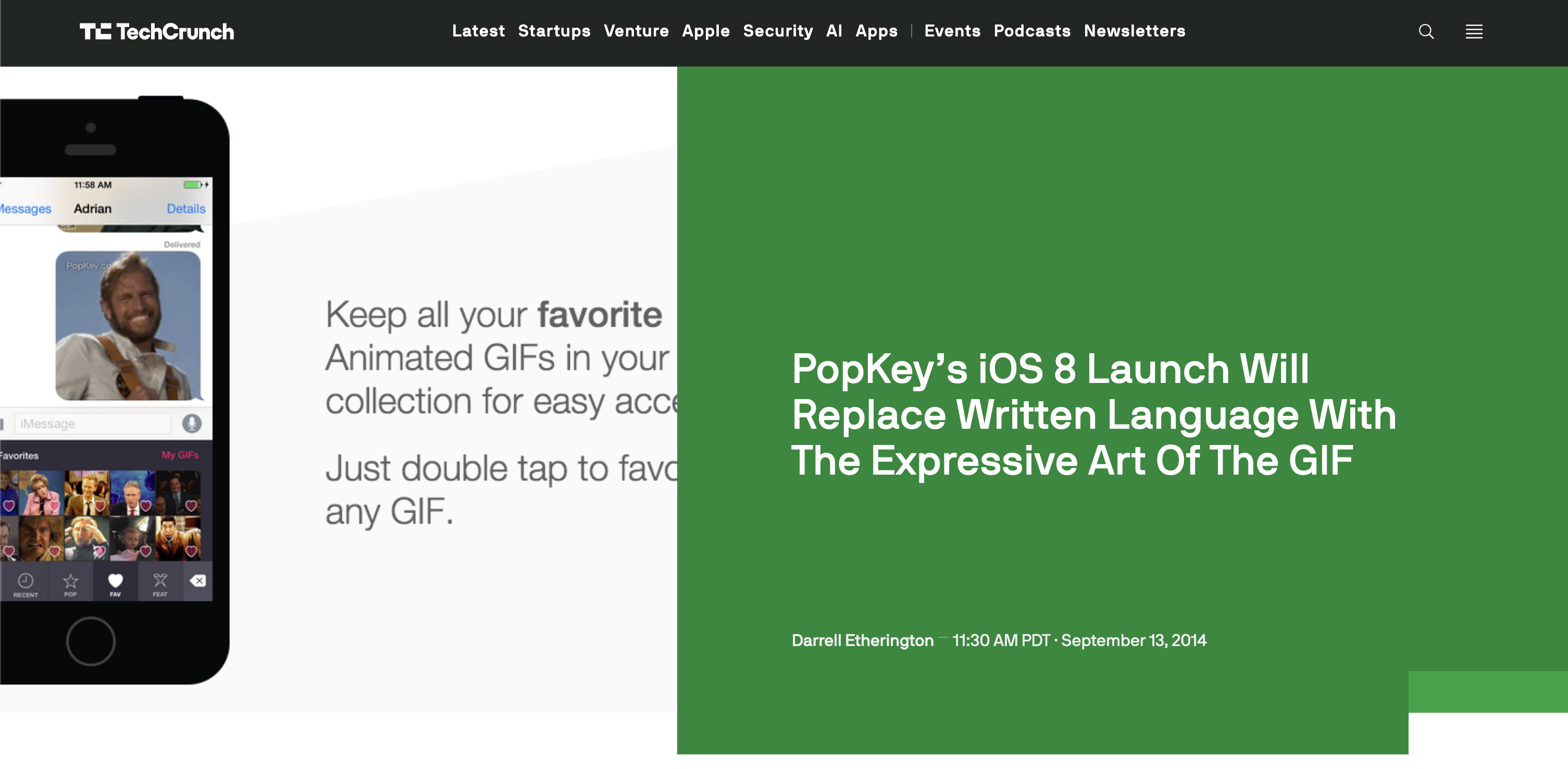 PopKey featured in TechCrunch