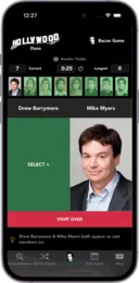 Bacon Game with a timer and a streak, linking Drew Barrymore to Mike Myers