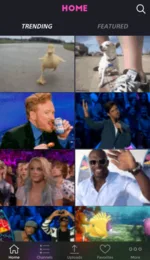 PopKey app home screen with a grid of trending GIFs